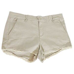 Dollhouse Womens Size 9 Shorts Khaki & Lace